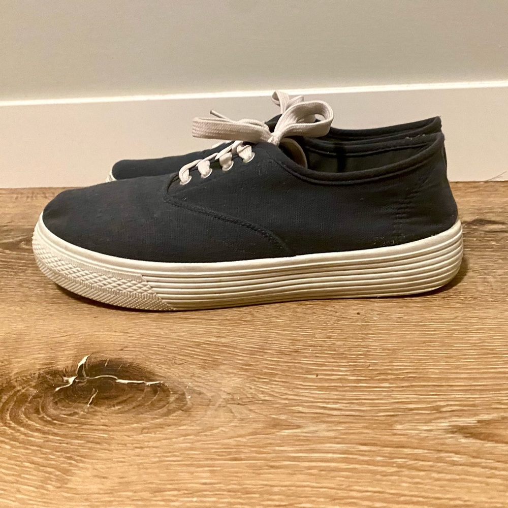 Casual Navy Blue Platform Tennis Shoes